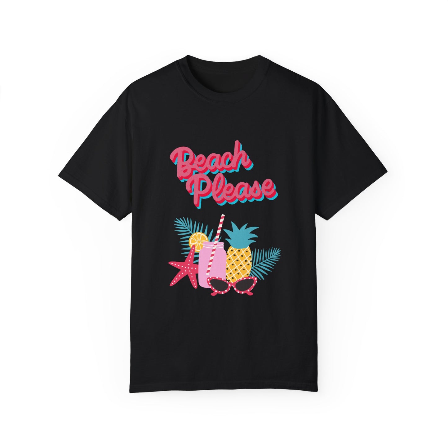 Beach Please Unisex Garment-Dyed T-shirt