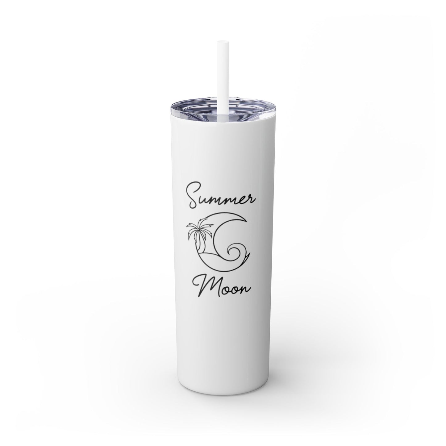 Summer Moon Skinny Tumbler with Straw, 20oz