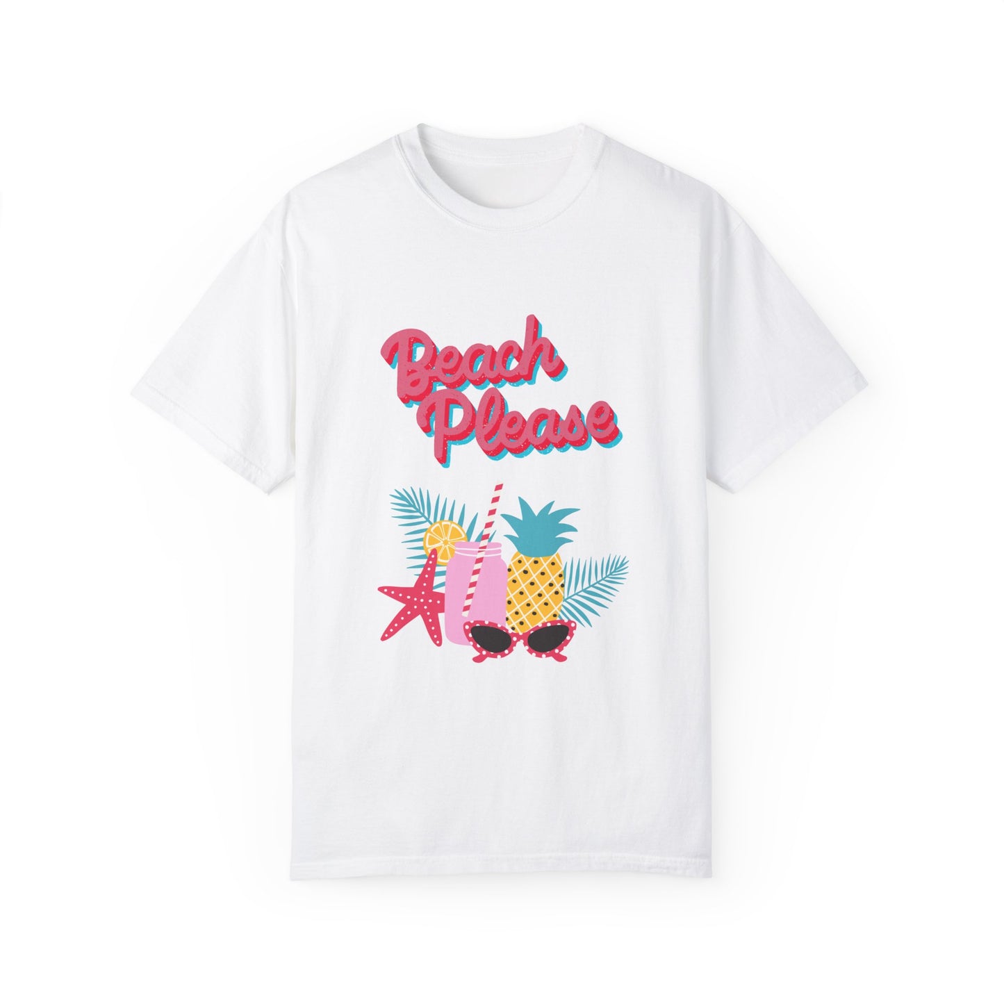 Beach Please Unisex Garment-Dyed T-shirt