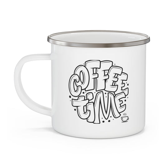 Coffee Time Enamel Camping Mug