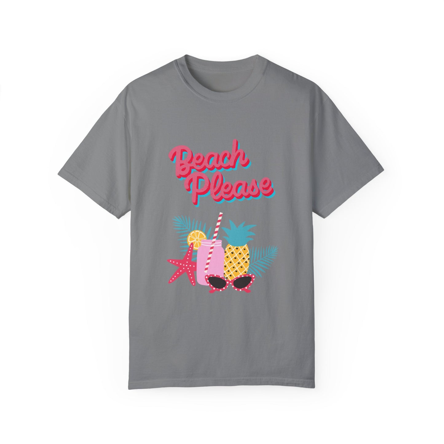 Beach Please Unisex Garment-Dyed T-shirt