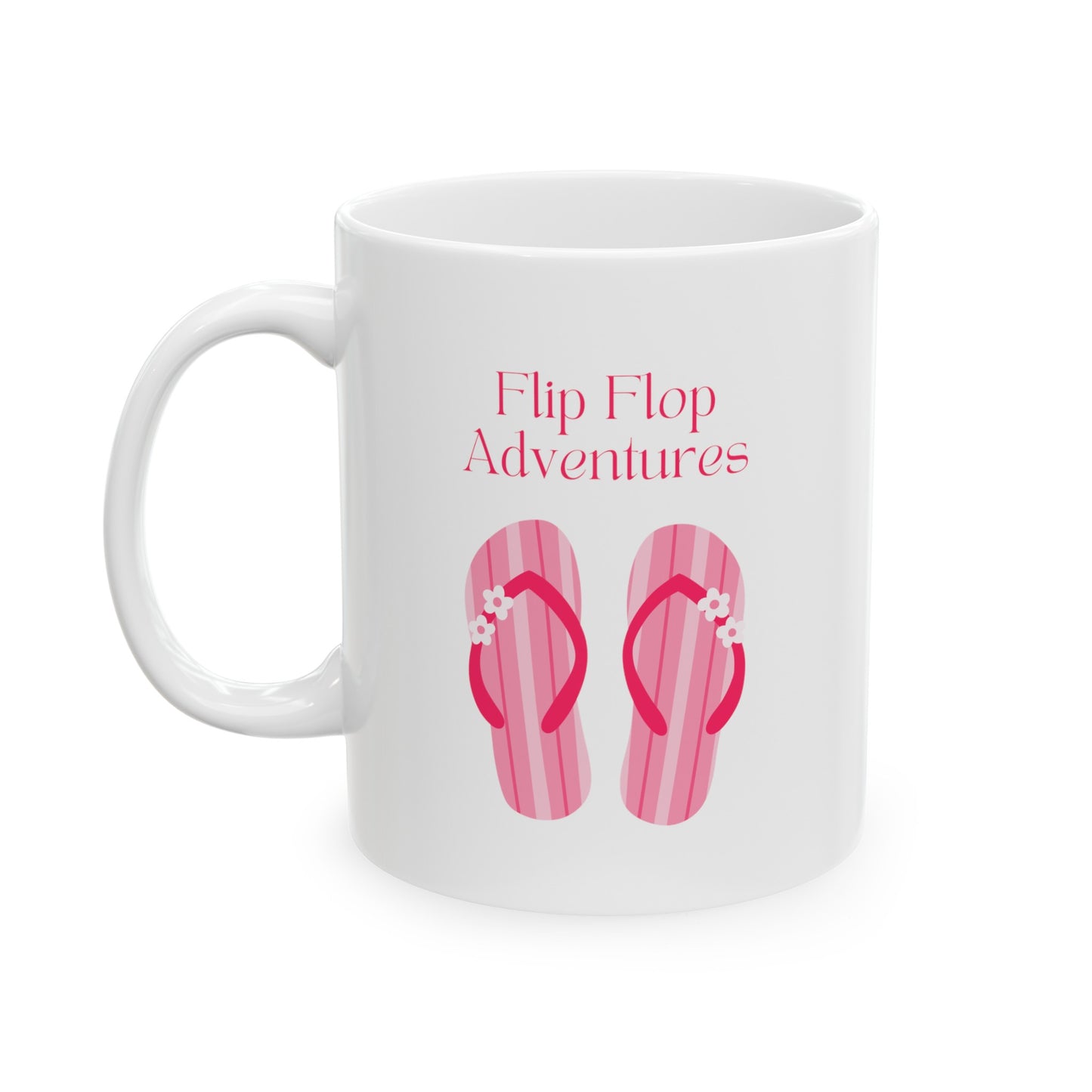 Pink flip Flop Adventures Ceramic Mug, (11oz, 15oz)