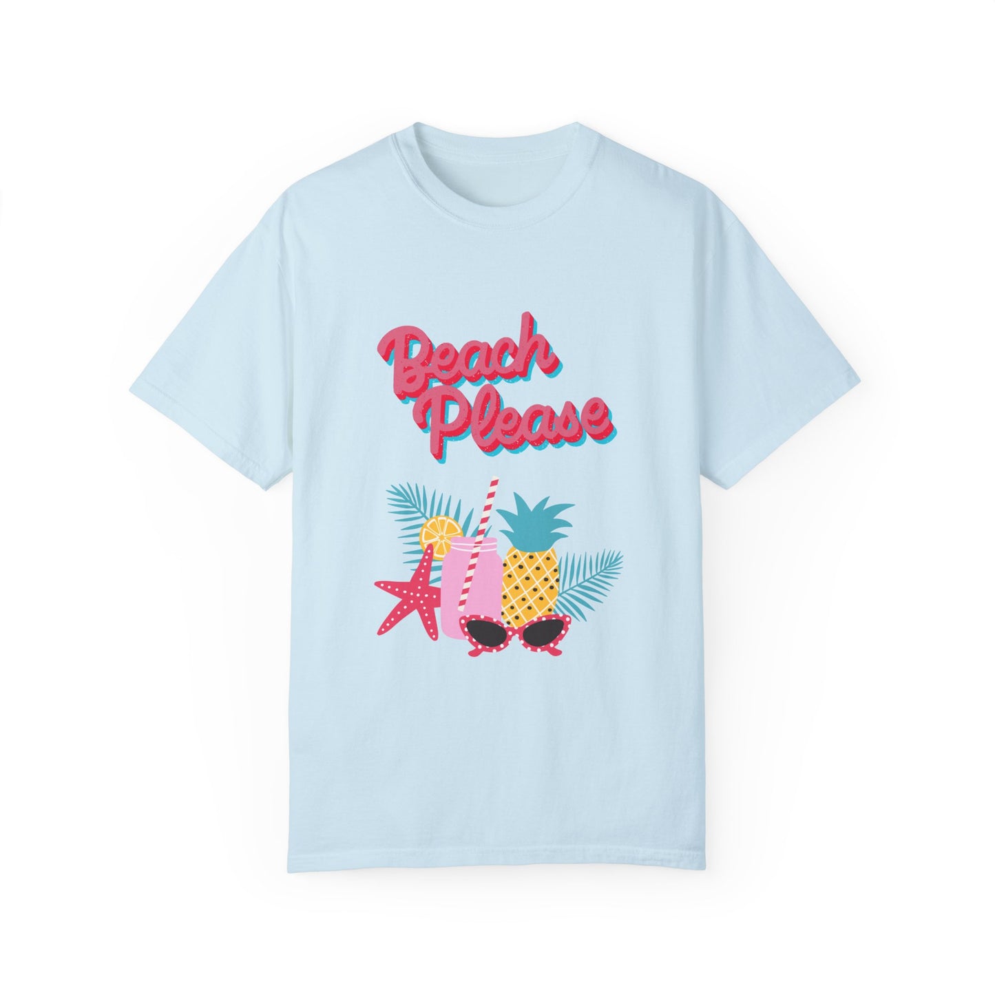 Beach Please Unisex Garment-Dyed T-shirt