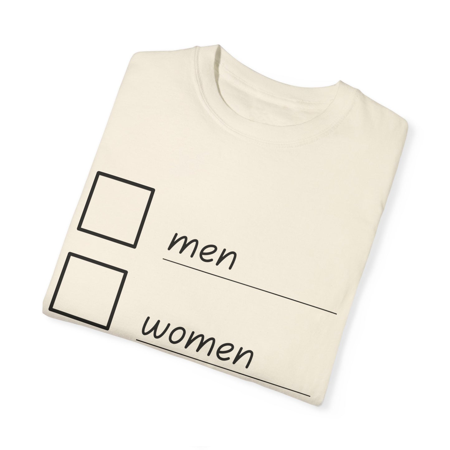 Men, Women, Ramen Checklist Unisex Garment-Dyed T-shirt