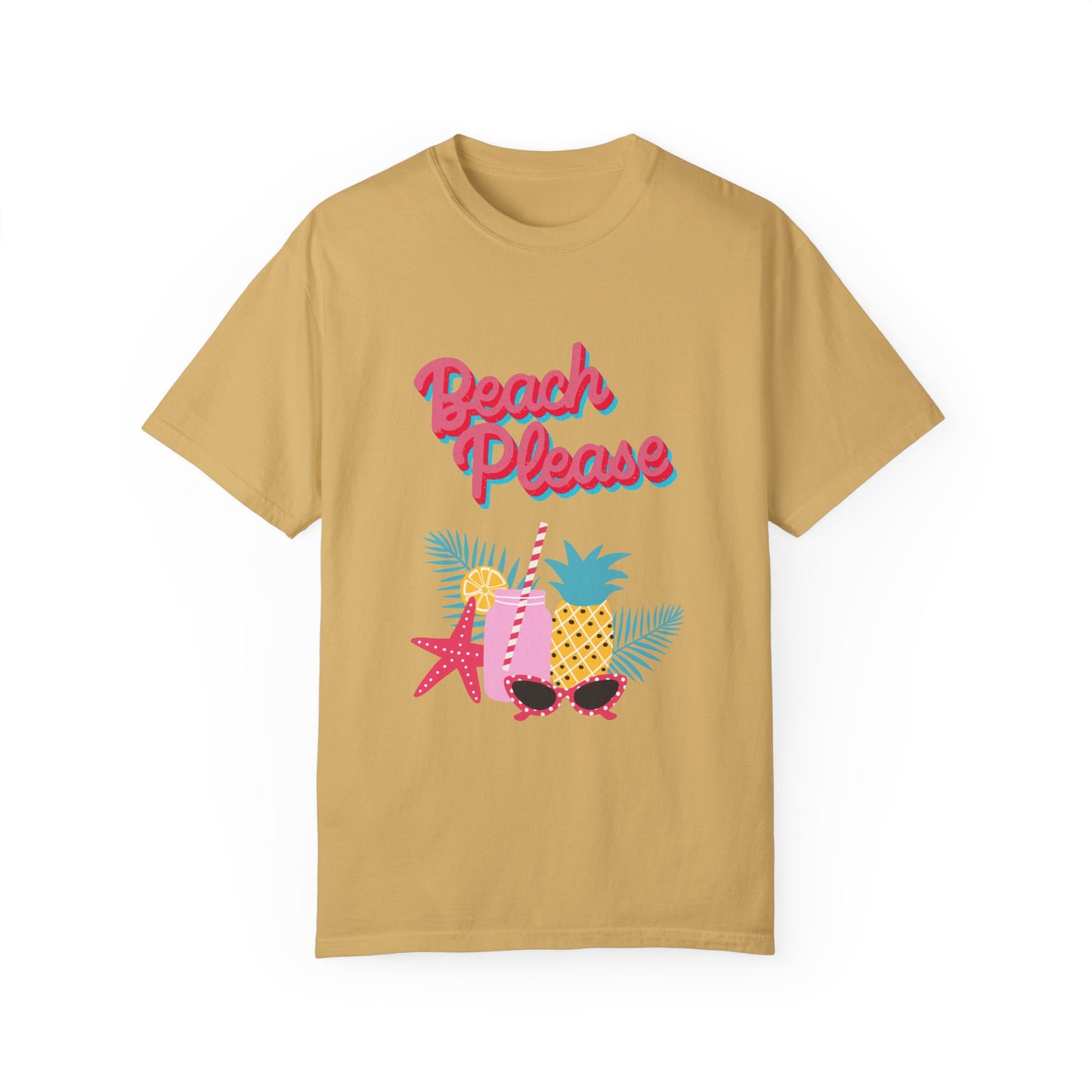 Beach Please Unisex Garment-Dyed T-shirt