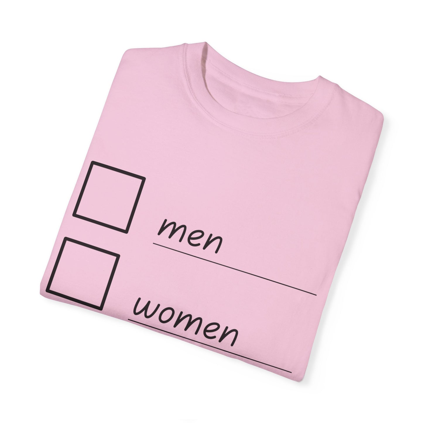 Men, Women, Ramen Checklist Unisex Garment-Dyed T-shirt