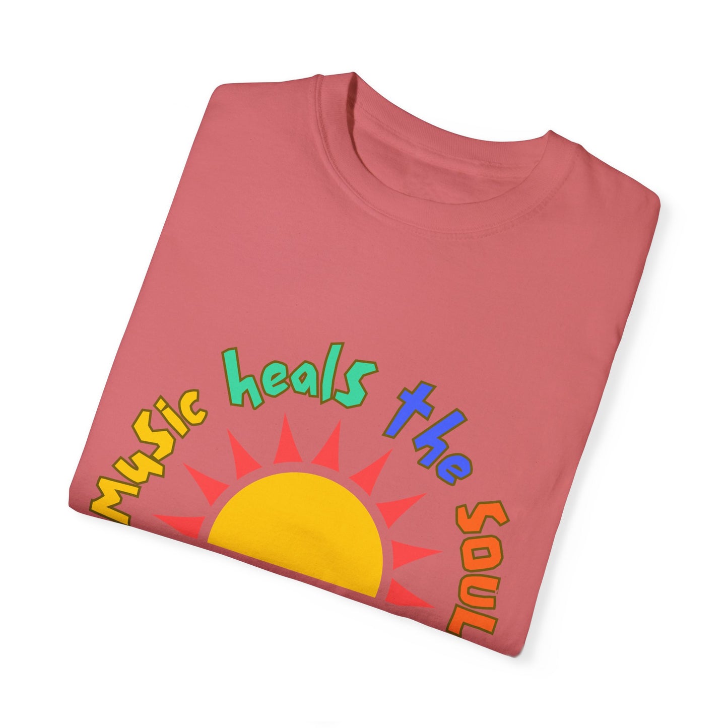 Music Heals the Soul Unisex Garment-Dyed T-shirt