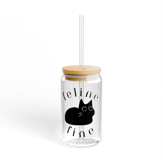 Feline fine Sipper Glass, 16oz