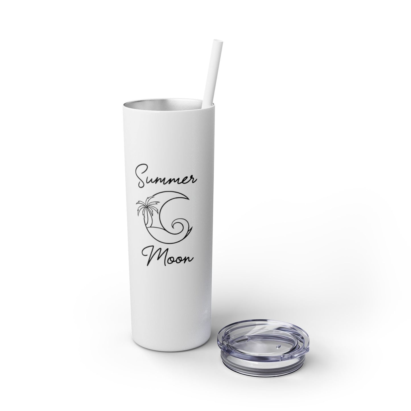 Summer Moon Skinny Tumbler with Straw, 20oz