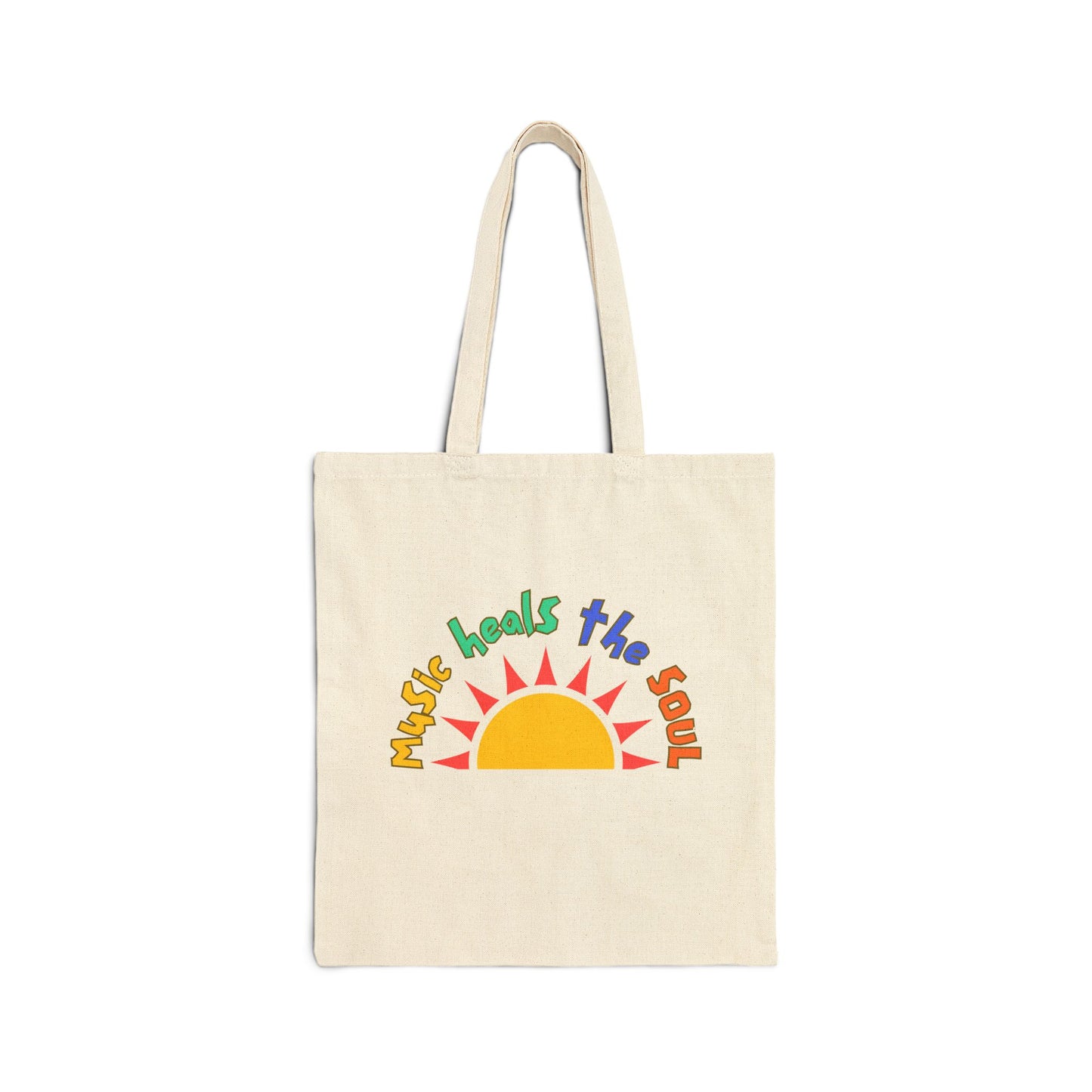 Music Heals the Soul Cotton Canvas Tote Bag