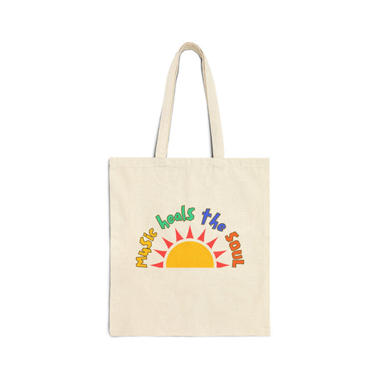 Music Heals the Soul Cotton Canvas Tote Bag