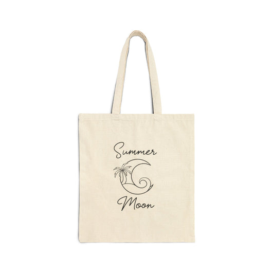 Stacked Summer Moon Cotton Canvas Tote Bag