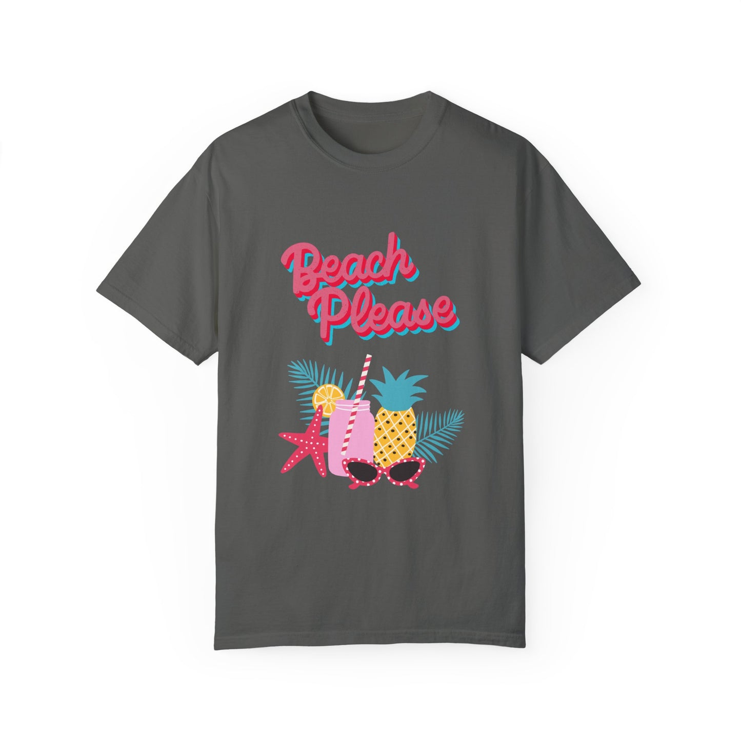 Beach Please Unisex Garment-Dyed T-shirt