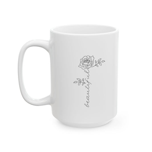 Beautiful Rose Ceramic Mug, (11oz, 15oz)