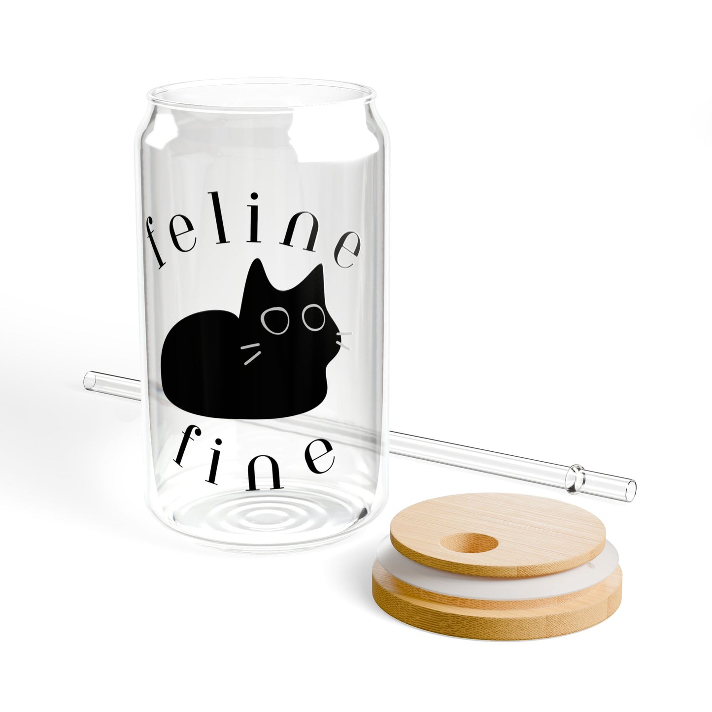 Feline fine Sipper Glass, 16oz