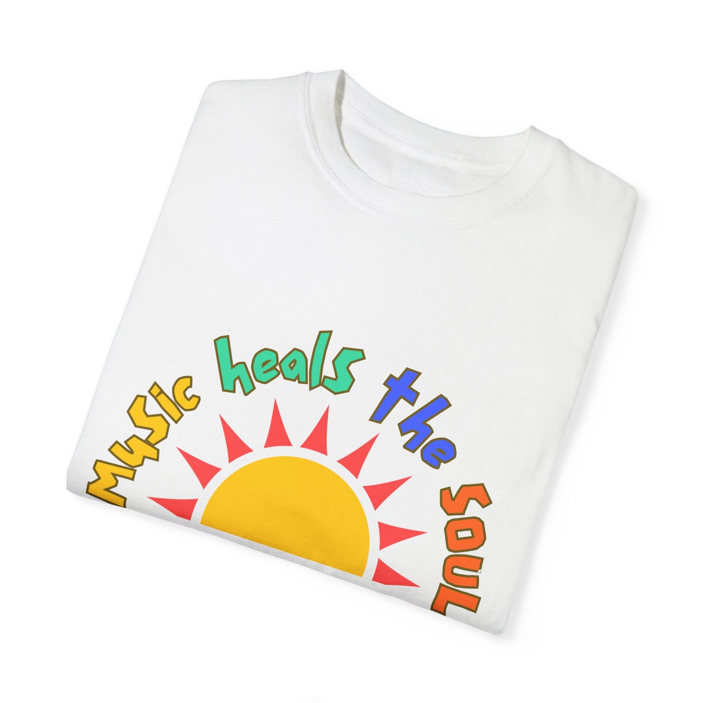 Music Heals the Soul Unisex Garment-Dyed T-shirt