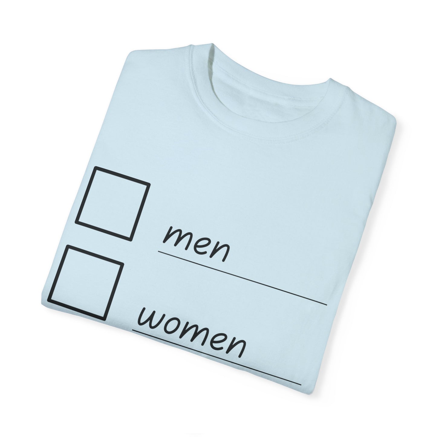 Men, Women, Ramen Checklist Unisex Garment-Dyed T-shirt