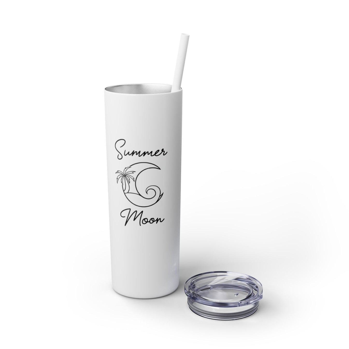 Summer Moon Skinny Tumbler with Straw, 20oz